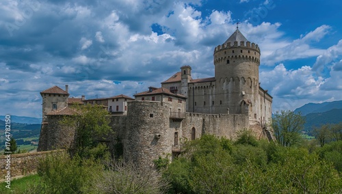 Historic fortress surrounde...