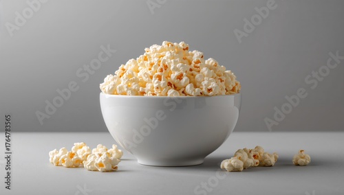 Bowl Filled with Popcorn on...