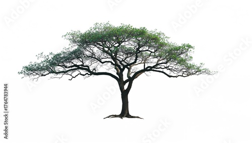 Lone tree silhouette agains...