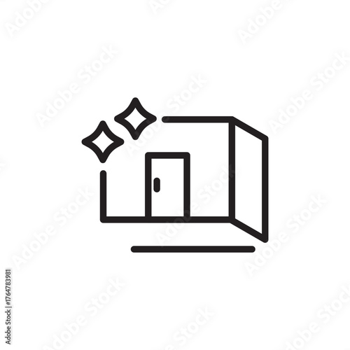 Cleanroom icon symbolizing controlled environmental space, representing advanced industrial and laboratory conditions for high-precision manufacturing and specialized micro-contamination control.