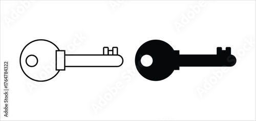 Keys black silhouette icon set collections vector.