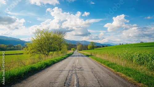 Sunny morning on a rural co...