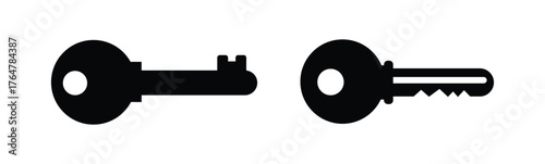 Keys black silhouette icon set collections vector.