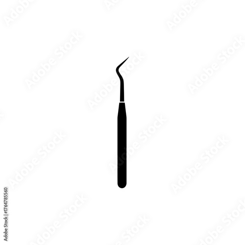 Dental probe vector icon isolated on white background, dentist tool, dental care concept, stomatology