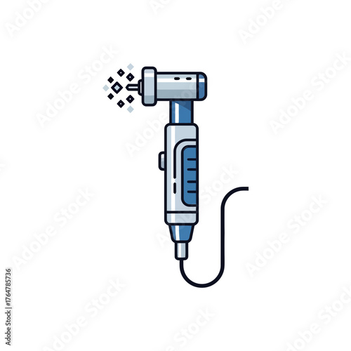 Dental polisher isolated on white background, a tool used for cleaning and polishing teeth surface