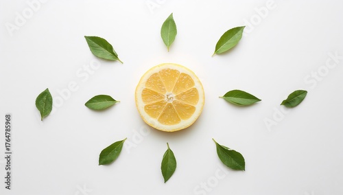 Top view of lemon and slice...
