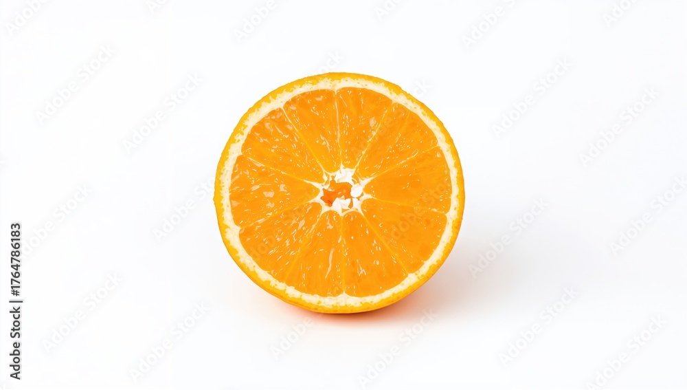 Fototapeta premium Bright orange piece displayed against a plain white backdrop
