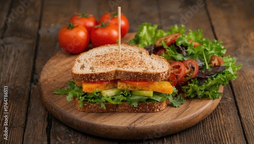 Plant-based sandwich served...