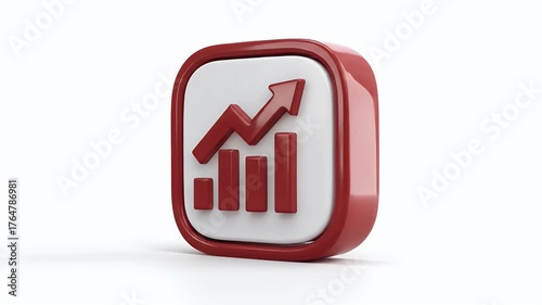 3D Rendered Growth Icon on White Background.