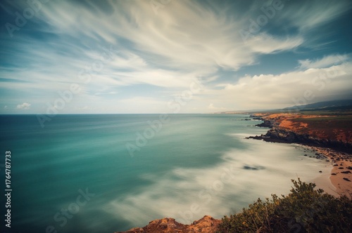 Abstract vintage coastal sc...