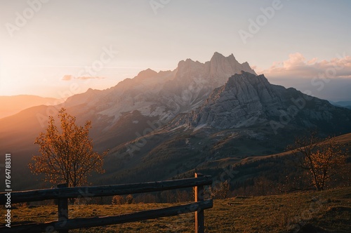 Twilight over the mountain ...