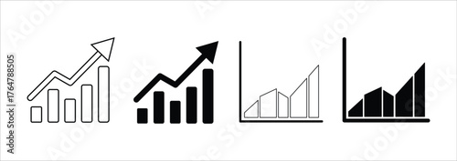 Growing graph icon flat Vector design,