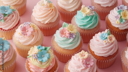 Delicate pastel cupcakes ad...