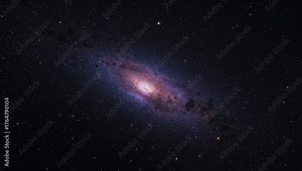 Fototapeta premium Nighttime sky filled with stars and galaxies