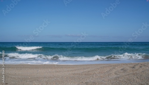 Sunny seaside with gentle w...
