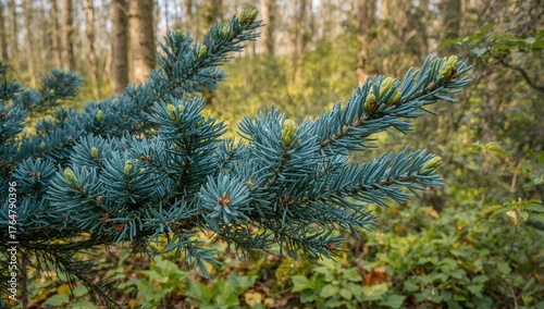 Fir tree branches with new ...