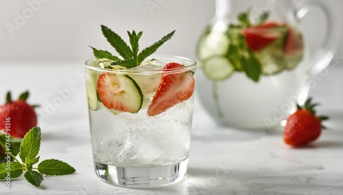 Refreshing cucumber and str...