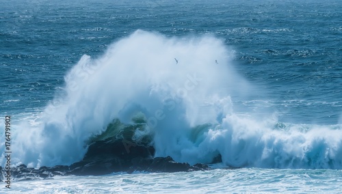 Strong sea waves propelled ...