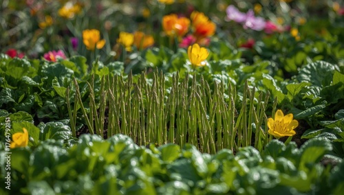 Young asparagus and lettuce...