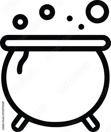 Whimsical witch's cauldron bubbling with mysterious potion a classic halloween icon vector