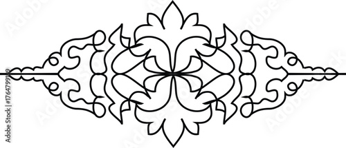 Elegant black and white ornamental flourish design