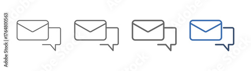 
outline icon sheet message with envelope and conversation design