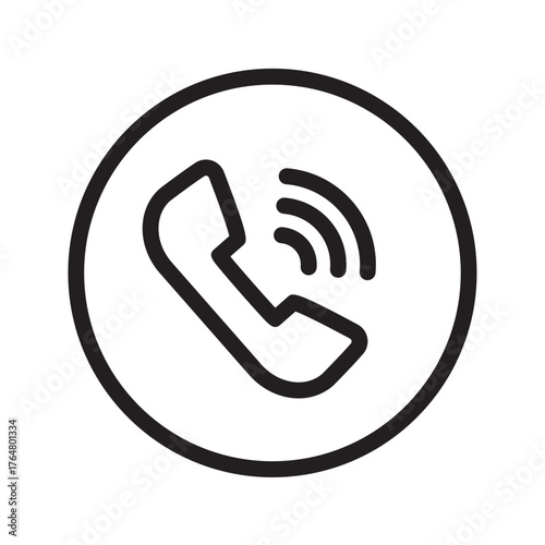 Phone icon in trendy flat style isolated on white background. Telephone symbol. Vector illustration.