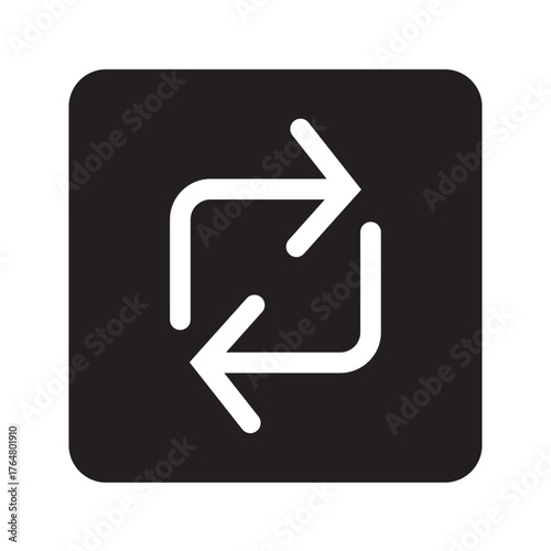 Retweet arrows symbol flat vector icon for apps and websites