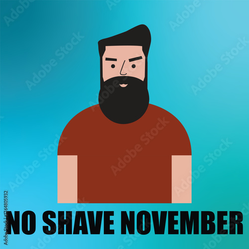 Angry man with beard celebrating no shave November