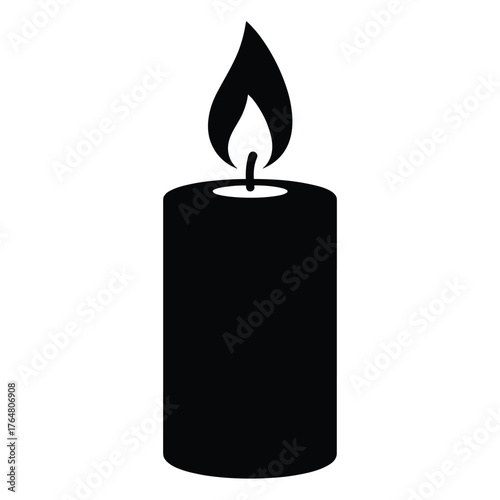 Burning Candle Flame Vector Illustration