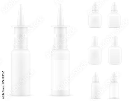 medical bottle drops for the treatment of diseases vector illustration isolated object icons
