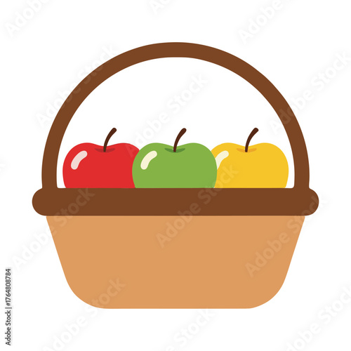 cesta vetorial de maças frescos