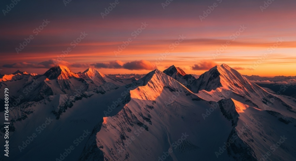 Naklejka premium Serene mountain landscape at sunset celebrating international mountain day