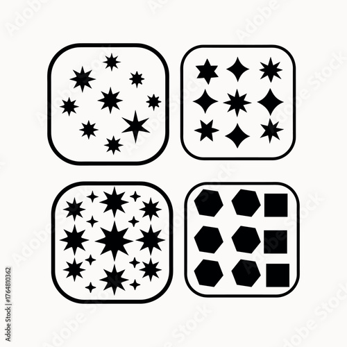 Sparkle Icon in Black Outline Style Minimalist Vector Illustration