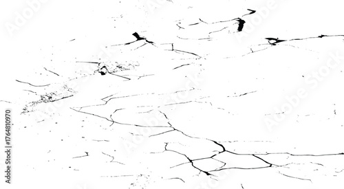 Chaotic Black Crack on Minimalist White Background. Chaotic Black Crack on Minimalist White Background 