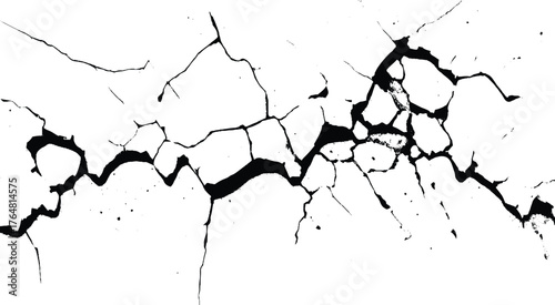 Cracked Wall Texture with Ink Splatter Effect