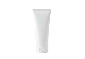 Blank white cosmetic tube isolated, mockup template for cream lotion or gel on a clean background, beauty product packaging