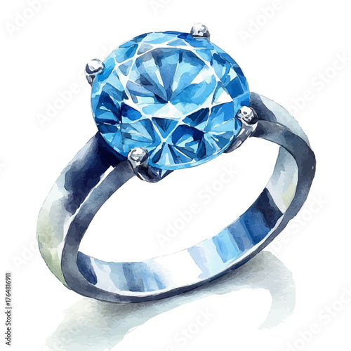 Womenas Ring, watercolor illustration vector, isolated on a white background.