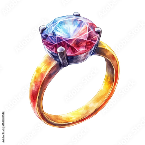 Womenas Ring, watercolor illustration vector, isolated on a white background.