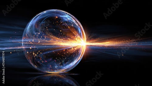 Sphere of vibrant energy bursts outward