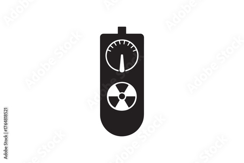 Geiger Counter Silhouette Art Radiation Measurement Device Graphic