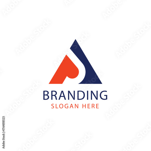 Iconic typography letter mark initial A heart logo.