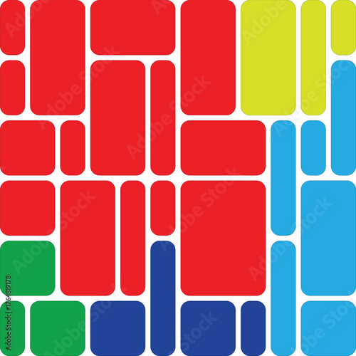 Colorful Rectangles Arranged in a Geometric Pattern Abstract Vector Illustration