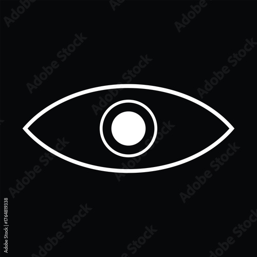 Hide and show password icons. Flat and linear. Different vector eye icons