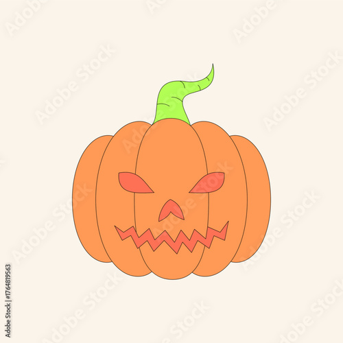 Jack O’Lantern. Halloween pumpkin. Vector illustration.