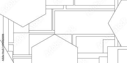 Abstract industrial Design random lines black on white background, Paper geometric background, Abstract architectural drawings with geometric lines, black and white stripe geometric background.