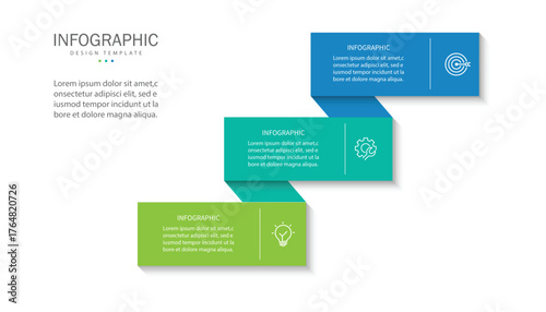 Business infographic template. 3 Step timeline journey. Process diagram, Infographic elements vector illustration.	