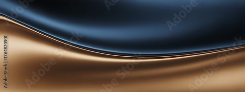 Abstract flowing liquid metal with dark blue and gold colors