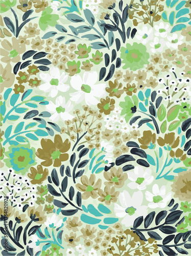 Small flowers, Daisy flowers, pattern on a yellow background with a wild flowers of different sizes artwork for tattoo, fabrics, souvenirs, packaging, greeting cards and scrapbooking