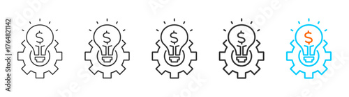 Strategy icon set multiple style collection	